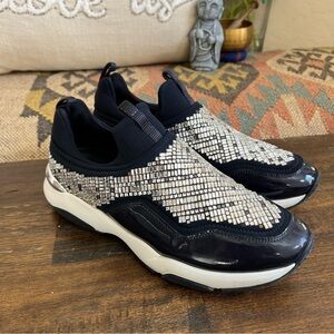 Salvatore Ferragamo GIOLLY Crystal Embellished Slip-on Sneakers Women’s 7.5